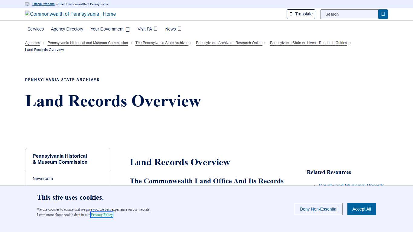 Land Records Overview | Commonwealth of Pennsylvania