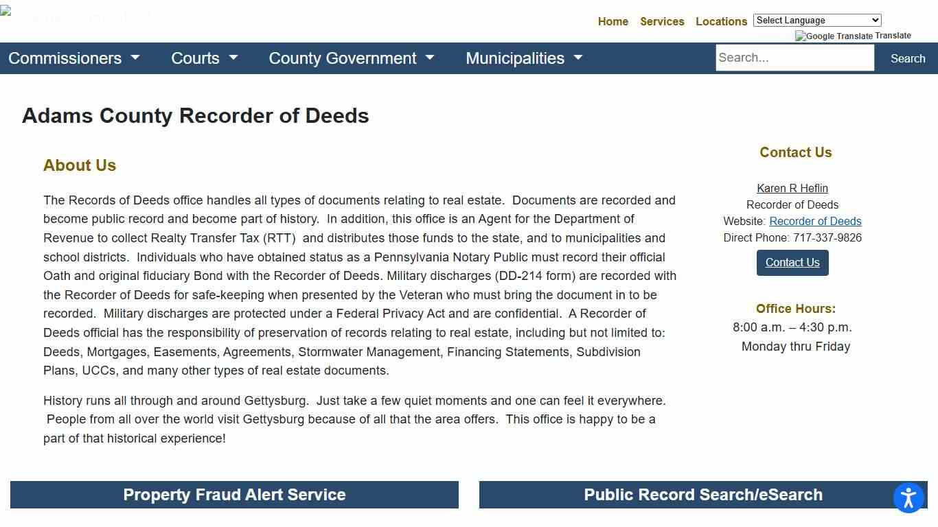 Adams County - RecorderofDeeds