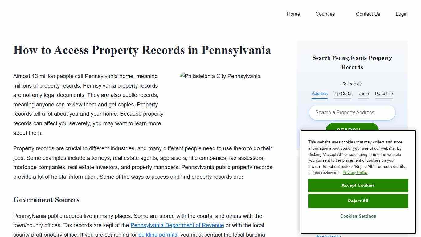 Pennsylvania Property Records Search | Owners, Deeds, Permits