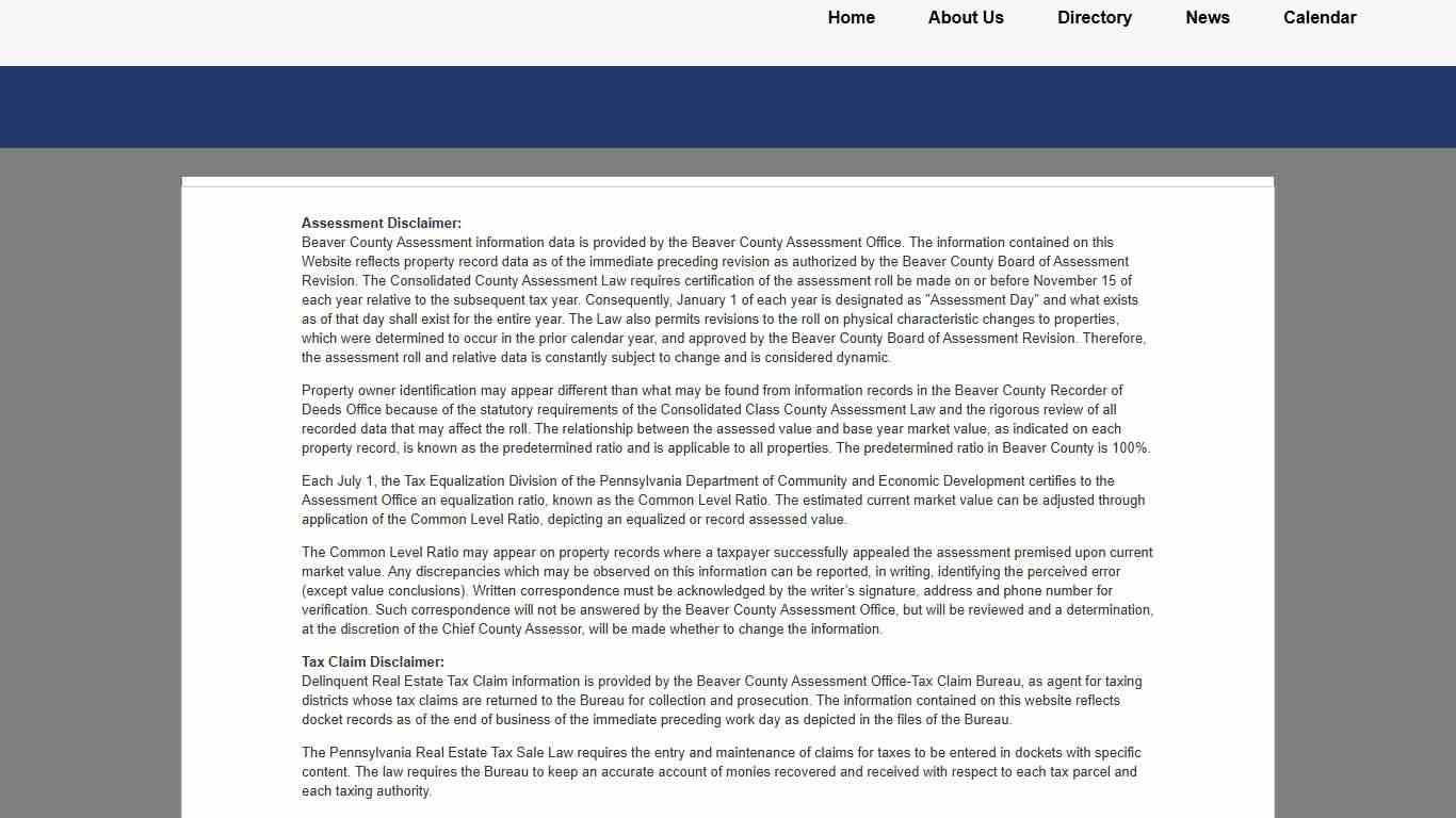 Beaver County, Pennsylvania Property Records